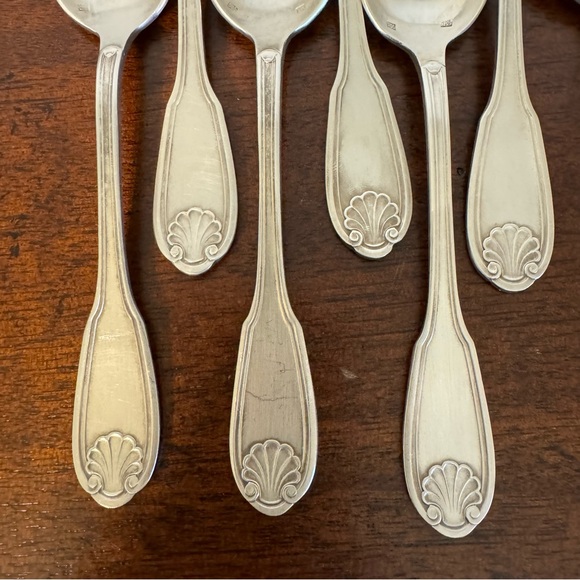 10 SAGLIER FRERES SilverPlated SPOONS - Shell Tip Design - Pattern Name S1F3 - Picture 2 of 16